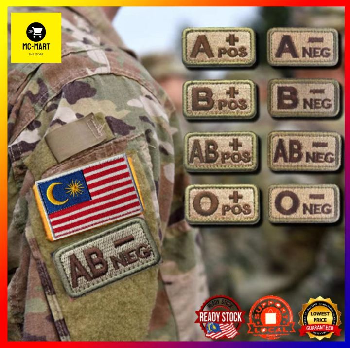 Patch tattica Blood Type Group US ARMY toppe militari per vestiti SKULL  Airsoft distintivi ricamati adesivi strisce Applique