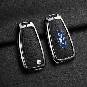 Remote Key Case Cover For Ford Ranger C-Max S-Max Focus Galaxy Mondeo Transit Fiesta Escape Car Smart Key Holder Zinc Alloy Key Protect Shell Key Chain Accessories