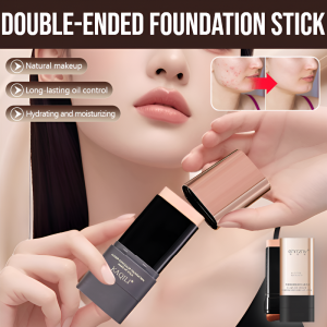 All-Day Makeup Flawless Eraser Double-Ended Foundation Stick Waterproof Sweatproof Foundation Stick With Brush Head Moisturizing No-Cake Look Concealer