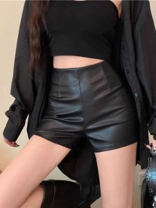 COD小个子PU皮裤女辣妹打底短裤秋冬季新款外穿黑色高腰a字紧身靴裤2026新品