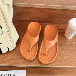 [Free Shipping] 2025 New Summer Non-Slip Sandals Beach Slippers For Women Korean Style Wedge Heel Thick-Soled Flip-Flops For Outdoor Wear