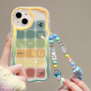 MOR Case Oppo A1K A3 A3S A3X A5 A5S A5 2020 A7 A9 2020 A11K A12 A15 A15S A16 A16S A17 A17K A18 A38 A54S F9 Casing Happy Lucky Smile Rich Silicon Transparant Tali Lanyard Manik Camera Protection