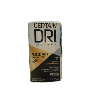 CERTAIN DRI CLINICAL STRENGTH ANTIPERSPIRANT DEODORANT EXTRA ROLL-ON AND STICK 35.5ML-73GRAMS