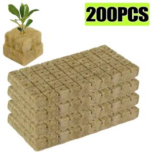 500/100ชิ้น การปลูกฟองน้ำ ขนหิน ปลั๊กสำหรับเพาะชำ บล็อกเพาะชำ การตัดวัสดุปลูกแบบไฮโดรโปนิกส์ กระถางเพาะชำทรงลูกบาศก์ อุปกรณ์ตกแต่งสวนเรือนกระจก