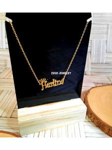 Kalung Nama - Zedd Jewelry: Warna Silver dan Emas Tahan Lama Anti Karat - Cantik Berkualitas Cocok Untuk Kado Hadiah - Herlina Necklace: Titanium 18K Gold Plated - COD Bayar Di Tempat