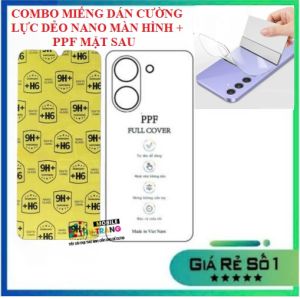 Xiaomi Redmi A5 - Poco C71 Cường lực dẻo nano mặt trước full màn 98% + Dán PPF mặt sau trong ánh 7 màu siêu dính