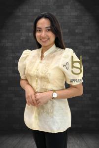 MODERN FILIPINIANA PUFF SLEEVES (ASSORTED BURDA) AND ETHNIC SKIRT STRIPE BLUE