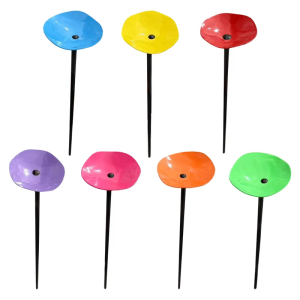 Colorful Metal Bees Watering Cup Decorative Garden Poles with Bright Color Flower Stakes for Wildlife Habitats