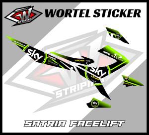Striping Hologram Satria FU 150-Stiker Variasi Decal Motor Satria FU 150 Facelift Sky VR45 (2013-2015)