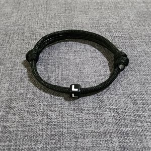 [LX] Adjustable Personalised Paracord Rope Bracelet With Acrylic Alphabet/ English Letter Name Gelang Huruf
