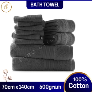 Black Premium Bath Towel 550 GSM 100% Cotton Thick l Soft Cotton Water Absorbent Tuala Mandi (70x140cm)