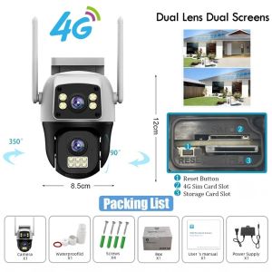 Kamera CCTV V380 Pro Three Lens CCTV Mini Jarak Jauh CCTV Dalam dan Luar Ruangan 360 Panorama Nirkabel WiFi Terhubung ke Ponsel 1080P Kamera Keamanan Cerdas