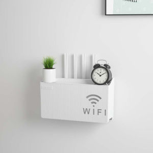 JustLiving Kệ Bộ Định Tuyến Wifi Không Dây Gắn Tường Hộp Đựng Giá Đỡ Phích Cắm Treo Tường Bằng Nhựa Hộp Sắp Xếp Wifi Hộp Sắp Xếp Đồ