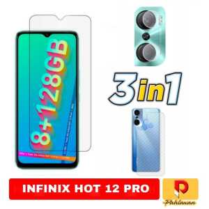 PROMO PAKET 3 IN 1 Tempered Glass INFINIX GT 10 PRO 5G / INFINIX HOT 12 PRO Anti Gores Kaca Clear