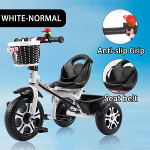 Kids 4 in 1 Trike Stroller 1.5 to 8 Years Parent Push Handle Convertible Pedals Removable Basket 25KG Capacity Adjustable Seat Learning Bike