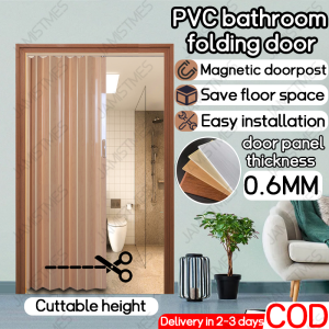Sliding Door PVC Folding Door Sliding Door Home Room Divider Door Track Kitchen Bathroom Door Lndoor Wardrobe Folding Door Room Divider