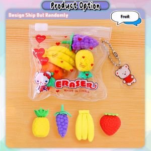 [uBeli] Pemadam 4pcs 3D Mini Eraser Fruits Desserts Dinosaurs Vegetables Cakes Rubber Stationery 橡皮擦 - ST24