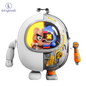 【New Arrival】 Mini Electric Fan Bladeless Mecha Shape Desktop Air Cooler Night Light Function 900mAh USB Type-C Charging 3-speed Wind Mute for Outdoor Travel Sport