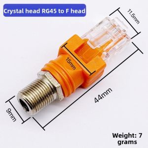 STYLETENK Female To Male Coaxial To Ethernet Adapter Scratch Resistance Abrasion Resistance Coax Barrel Coupler Durable Barrel Structure Coax F Female To RJ45 Male Adapter For Various Joints