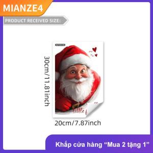 [COD] MIANZE4 Mô phỏng Santa Claus hai mặt mô hình trực quan kính cửa sổ Sticker thích hợp cho Giáng sinh Bên Cửa Sổ trang trí