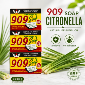 909 Soap 85G (3 Pieces Per Packet) Lavender/Citronella Oil Natural Essential Oil Soap Anti Germs Anti Bacteria Anti Itch Anti Body Odor 1 Box 144 pcs