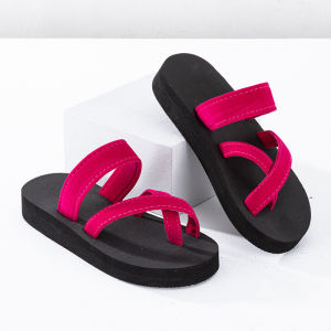 [Free Shipping] Summer WomenS Outdoor Thick-Soled Low-Heeled Beach Sandals Fashionable Korean-Style Flip-Flops For Petite Women