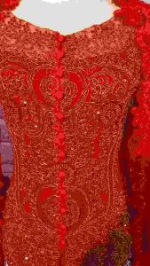 Set Kebaya Wisuda Kerah Sabrina Merah