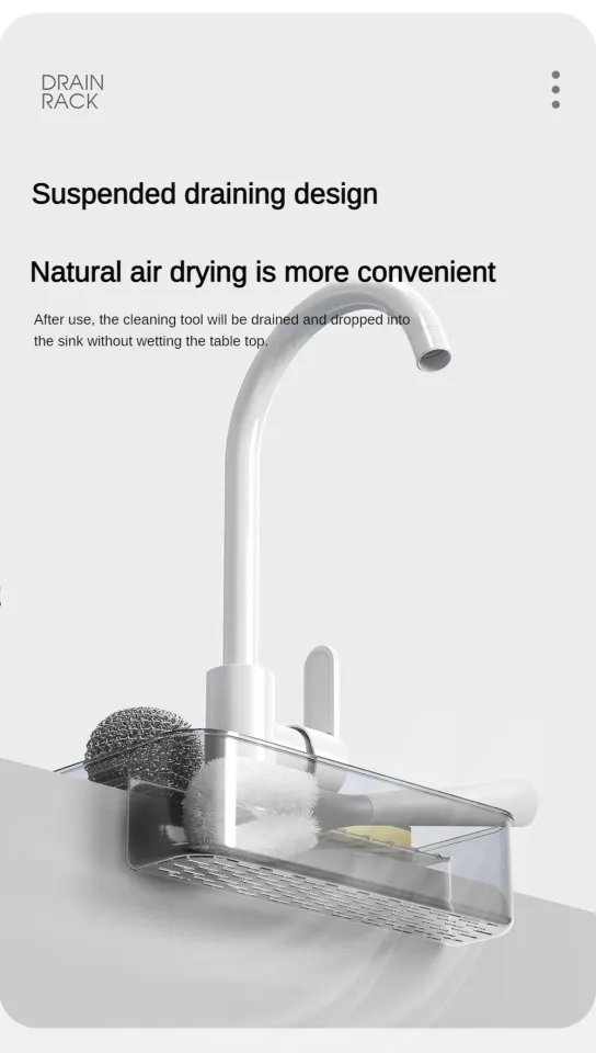 Happy Houses Kitchen Sink Faucet Storage Rack Sponge Holder