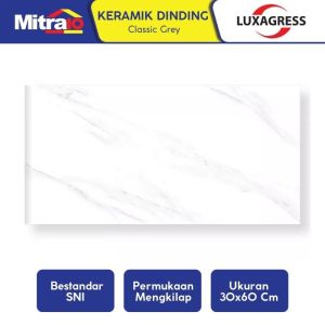 Luxagress Keramik Dinding Kw.1 Classic Grey 30x60 Cm