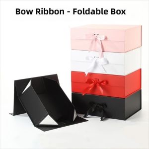 MODERNLUX Large Ribbon Gift Box Multiple Color Sizes Folding Empty Box Fashion One PieceFlip Cover Packing Box Party Valentines Day