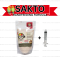 100g,200g,500g Sakto Handfeed Formula with Handfeeding Syringe Hand Feed for pet birds. 