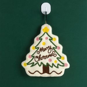 ANANAA Coral Fleece Christmas Hand Towel Absorbent Cartoon Snowman Wipe Cloth Creative Christmas Decor Bathroom Hand Cloth