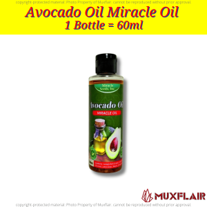 Avocado Oil Miracle Oil l Natural Pain Relief for Gout Migraine Skin Issues & Body Pain in All Ages l 1 Bottle - 60ml