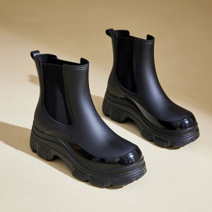 Womens thick-soled rain boots 2024 New summer Martin rain boots waterproof overshoes water shoes water boots short boots non-slip rubber shoes
