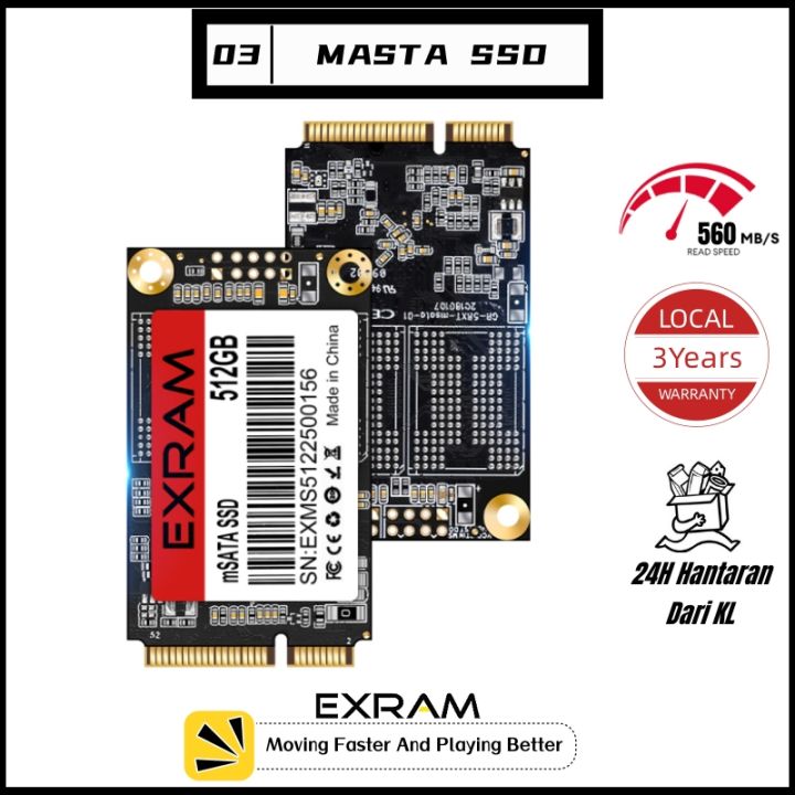 KingSpec mSATA SSD Internal Solid State Drive Data Storage SATA Hard Drives  3D NAND Flash PC Desktop Laptop Notebook Computer Upgrade 256GB