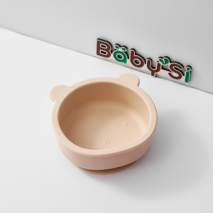 Bát Silicone Cao Cấp Hình Gấu Cho Bé Ăn Dặm Có Đế Hút Chân Không Chống Lật Đổ Thương Hiệu BabySi