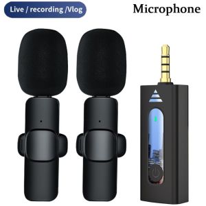 LAPBR Wireless K35 Lavalier Lapel Microphone Omnidirectional Bluetooth 5.3 Wireless 3.5mm Lavalier Mic Plug and Play Professional K35 Condenser Mic Camera/Speaker/Smartphone