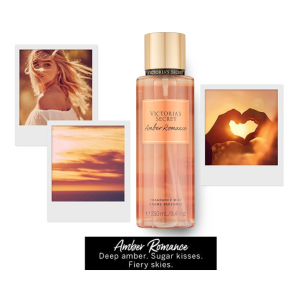 การันตี ของแท้ 100%!!! ...รุ่นใหม่ ล่าสุด ไฉไลกว่าเดิม!! ..."สเปรย์น้ำหอม"...VICTORIAS SECRET Fragrance Mist กลิ่น Amber Romance  ขนาด 250ml