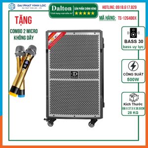 Loa Kéo Dalton TS-12G400X Công Suất Lớn 500w Bass 30 3 Tấc - Tặng Kèm Cặp Micro Hát Karaoke Cao Cấp - Đại Phát Vĩnh Lộc