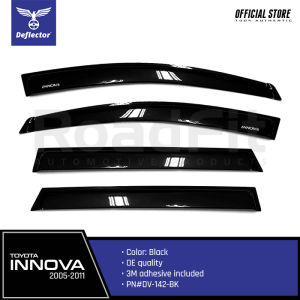 DEFLECTOR Door Visors/Rain Guard for Toyota Innova 2005-2011 Black Smoke 4PCS DV-142-BK