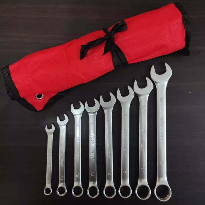 FREED Kunci Ring Pas Set 8-19 mm (8 Pcs) Kunci Set lengkap 1 Box Bengkel / Kunci Pas Full Set / Kunci Ring Pas Set / Kunci Set Lengkap Kunci Ring Pas Bolak Balik Bahan Kuat Anti Karat Termurah By Satria Teknik