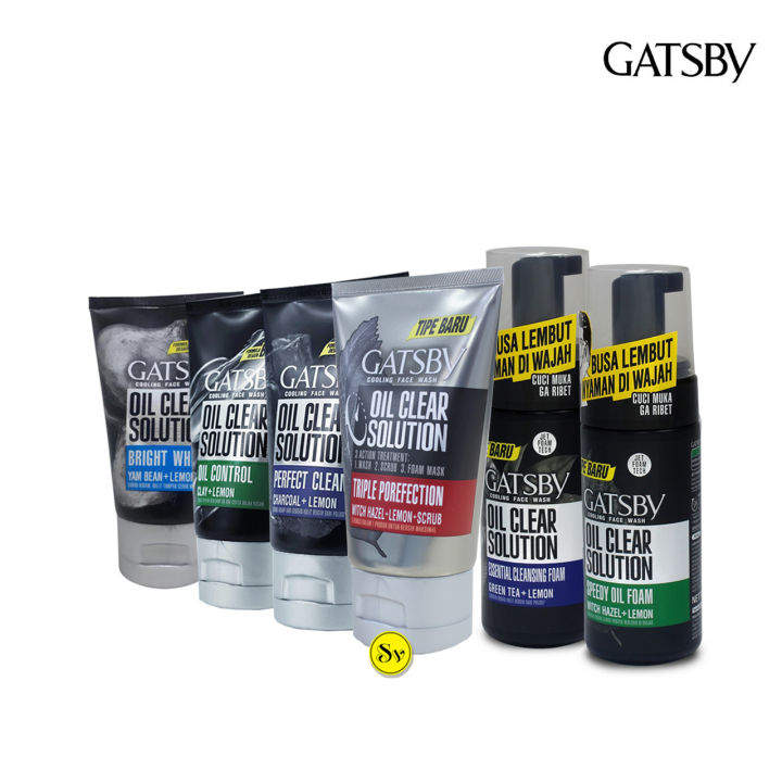 Gatsby Cooling Face Wash Bright White Oil Control Perfect Clean Triple Porefection Foam Pembersih Wajah Pria