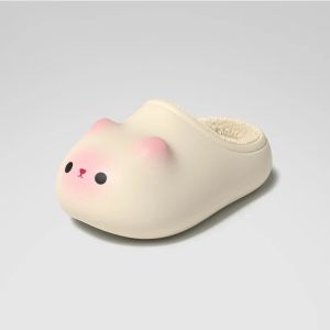 New Waterproof Cat Slippers Womens Adorable Mules Outdoor Home Warm Winter Closed Toe Shoes Woman Kitten Plush Slipper2026