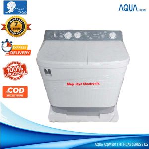 Mesin Cuci 2 Tabung AQUA AQW 8011 HT Hijab Mode Water Selector Low Watt 8 KG