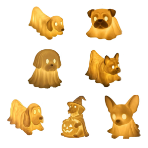 Enchanting Shadowy Dog Nightlight Halloween Decoration Resin Craft For Themed Parties Bedroom