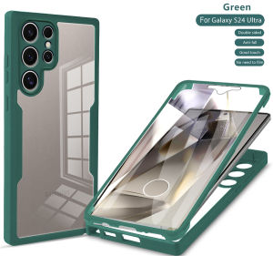 [พร้อมปกป้องหน้าจอ] เคสโทรศัพท์ป้องกันสองด้านสำหรับ Samsung Galaxy S24อัลตร้า S23 Fe S22บวก S21 + S23FE S23Ultra S21FE S24Ultra S22Ultra S21Ultra เคสโทรศัพท์เกราะแข็งแกร่งป้องกันเต็มรูปแบบ
