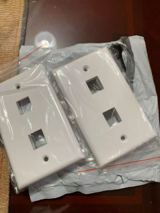 2Pcs/set 2 Port Ethernet Wall Plate Cat6 RJ45 Female to Female Jack Inline Coupler Face Plates