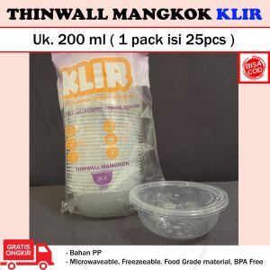 Thinwall Variasi MANGKOK Ter-MURAH + tutup / bulat / bowl tempat makan plastik bening KLIR - ANTI BOCOR - ANTI PECAH isi 25pcs tinwal wadah 500ml s/d 200 ml 650ml dan 750ml