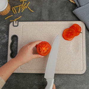 TALENAN 3 IN 1 2 SISI DOUBLE SIDED CUTTING BOARD CHOPPING BOARD MULTIFUNGSI DENGAN PEMARUT DAN PENGASAH - JODY-CUTTING BOARD
