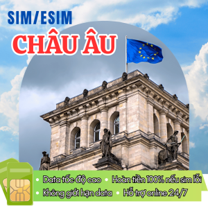 ESIM / SIM Du Lịch Châu Âu 42 Quốc Gia | 1–3GB/Ngày Tốc Độ Cao | Gói 1–30 Ngày | Giá Siêu Tiết Kiệm - FREESHIP - CHƯA KÍCH HOẠT